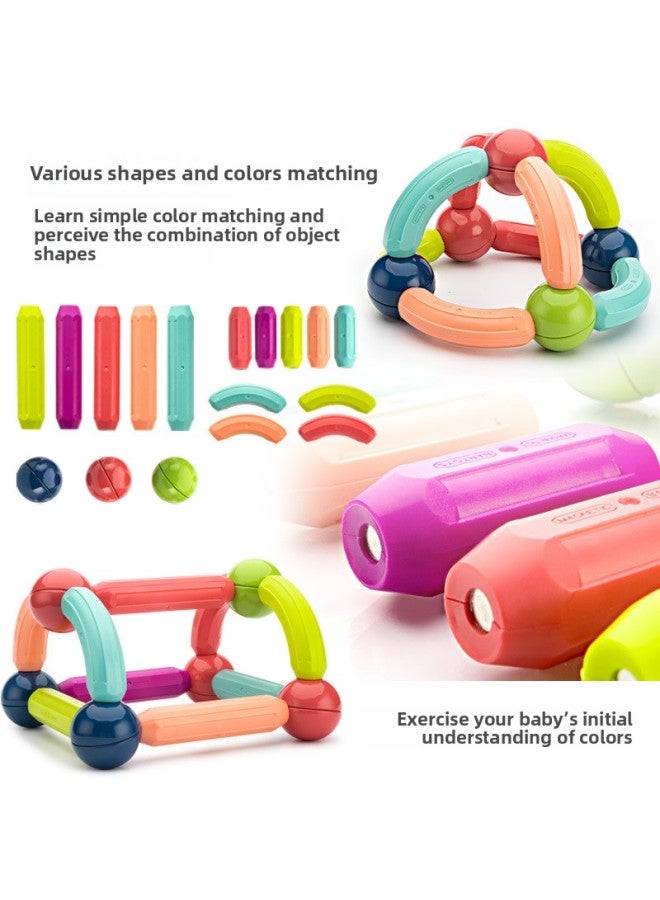 Loquat Magnetic Rod Magnetic Building Blocks Joker 3D Assembled Modeling Diy Hand-made Teaching Building Blocks Children's Toys Wholesale-Color:25-piece Set (storage Box) - Image 5
