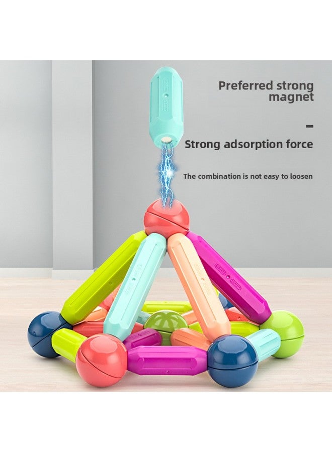 Loquat Magnetic Rod Magnetic Building Blocks Joker 3D Assembled Modeling Diy Hand-made Teaching Building Blocks Children's Toys Wholesale-Color:25-piece Set (storage Box) - Image 3