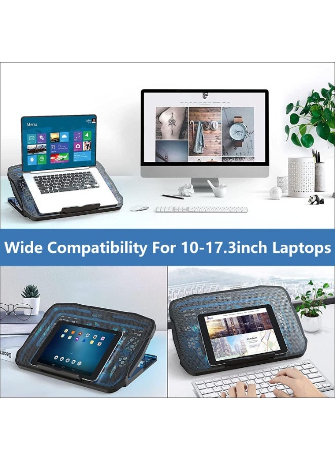 M MIAOYAN Laptop Cooling Pad - Laptop Cooler with 6 Quiet Fans Gaming Fan Stable Stand 2 USB Port  - Image 4