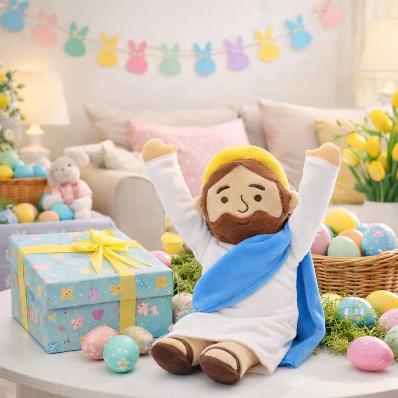 Yelakey 13" Jesus Plush Brown Jesus Stuffed Doll Christian Plushie Doll for Easter Christmas Church Religious Gifts for Kids Adults (brownblue) - Image 4