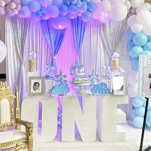QueenDream Silver Sequin Backdrop 2 Panels 2FTx8FT Christmas Party Backdrop Curtains Glitter Photo Background for Wedding Baby Shower Stage Decorations - Image 2