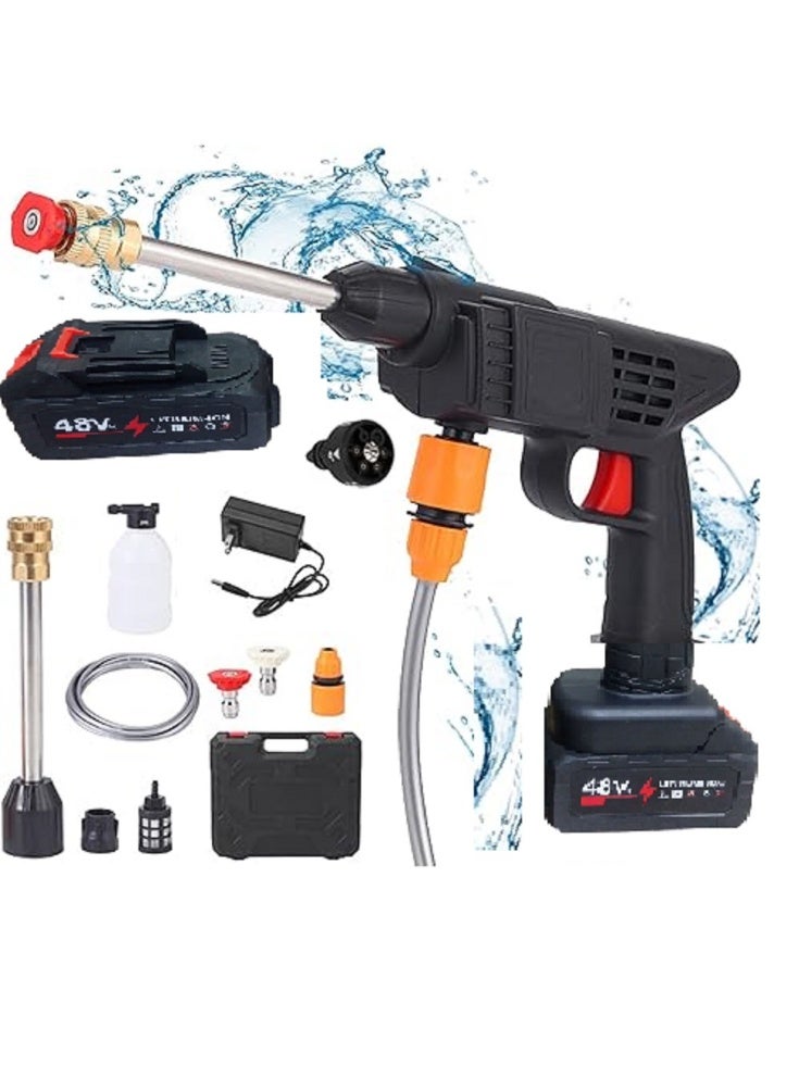 Water Pressure Gun With Two 48-Volt Rechargeable Batteries For Washing Cars, Carpets, Air Conditioning, Bicycles, And Garden Spraying. - Image 1