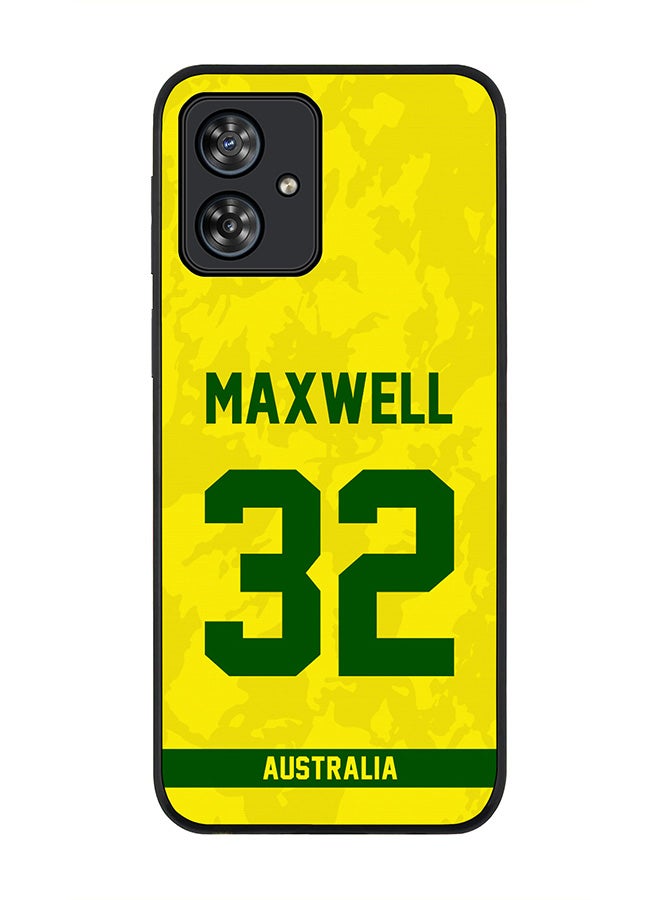 Rugged Black edge case for Motorola Moto G54 / Motorola Moto G54 Power / Motorola Moto G64 5G, Team Australia Glenn Maxwell,Jersey No 32