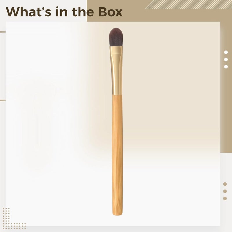 Aluminum Tube Concealer Brush, Single Wood Handle, Soft Bristles For Highlight, Coverage, Gentle On Skin, Makeup Brush - Image 5