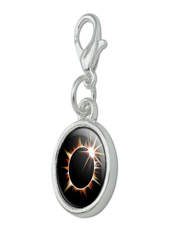 GRAPHICS & MORE Total Solar Eclipse Painted Antiqued Bracelet Pendant Zipper Pull Charm with Lobster Clasp - Image 2