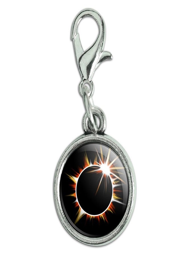 GRAPHICS & MORE Total Solar Eclipse Painted Antiqued Bracelet Pendant Zipper Pull Charm with Lobster Clasp - Image 1