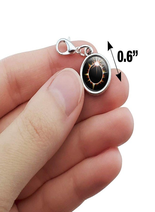 GRAPHICS & MORE Total Solar Eclipse Painted Antiqued Bracelet Pendant Zipper Pull Charm with Lobster Clasp - Image 4