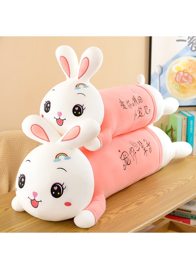 Generic - Cute Lie-down Rainbow Rabbit Plush Toy Girl Lie-down Rabbit Sleeping Pillow Doll Doll Gift-Specifications:90cm Pampering You For A Lifetime - Image 1