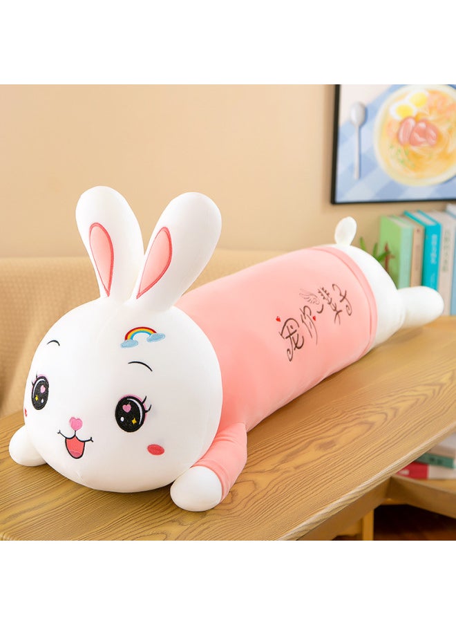 Generic - Cute Lie-down Rainbow Rabbit Plush Toy Girl Lie-down Rabbit Sleeping Pillow Doll Doll Gift-Specifications:90cm Pampering You For A Lifetime - Image 1
