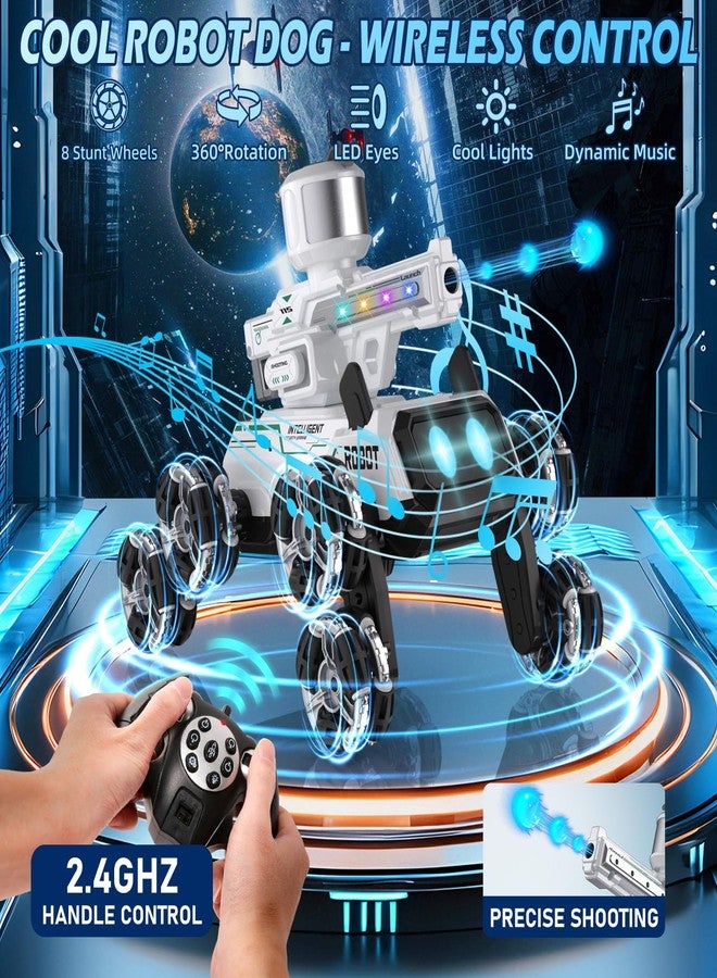 Godboat Robot Dog - Smart Toys for Kids with Music & LED Eyes, 2.4GHZ RC Car, 8-Wheel Stunt, 9+ Lifelike Actions and Water-Shooting, Age 3 4 5 6 7 8 Year Old Boys Girls Christmas & Birthday Gifts 2026 - Image 3