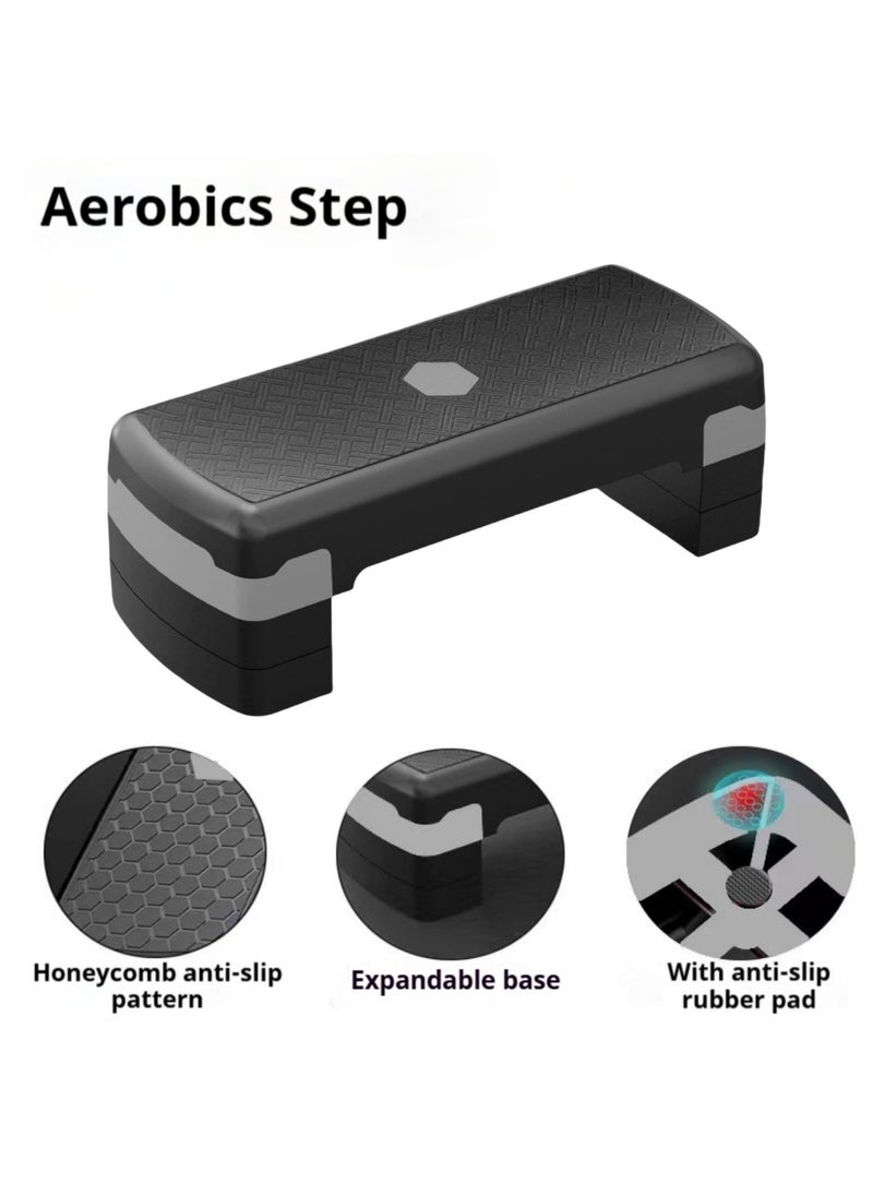 WAKYME - Aerobic Exercise Step 3 Level Adjustable Aerobic Stepper Step Platform for Step Up 68cm Step Deck for Home & Gym Workout - Image 1