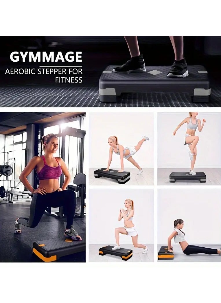WAKYME - Aerobic Exercise Step 3 Level Adjustable Aerobic Stepper Step Platform for Step Up 68cm Step Deck for Home & Gym Workout - Image 1