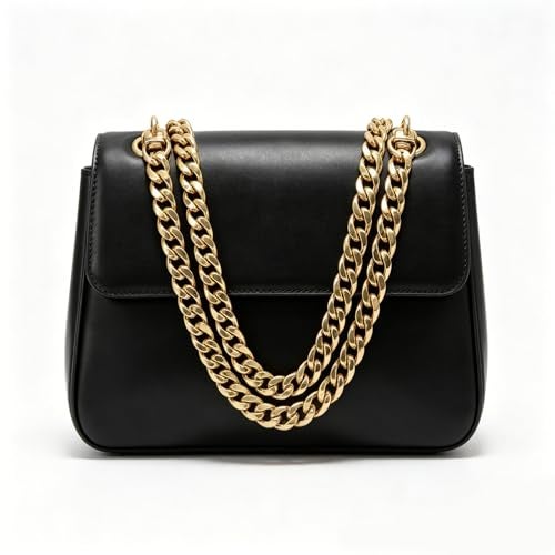 Model Worker DIY Iron Flat Chain Strap Handbag Chains Purse Chain Straps Shoulder Cross Body Replacement Straps with Metal Buckles (23.6", Gold) - Image 5