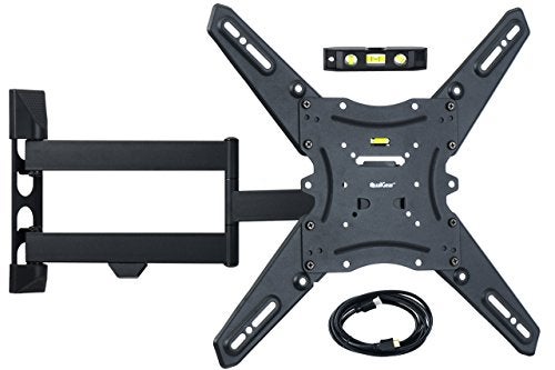 QualGear QgTM021Blk Universal Ultra Slim Low Profile Articulating Wall Mounting Kit for Most 23Inch to 47Inch and Some 55Inch Led TVs with 6ft HDMI V20 Cable Black