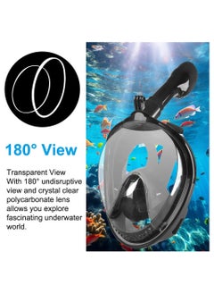 Generic Full Face Snorkel Mask Adult, Snorkel Mask Full Face with Anti-fog & Anti-leak Design, 180°View Diving Mask with Detachable Camera Mount/Adjustable Head Straps/Earplugs  - Image 3