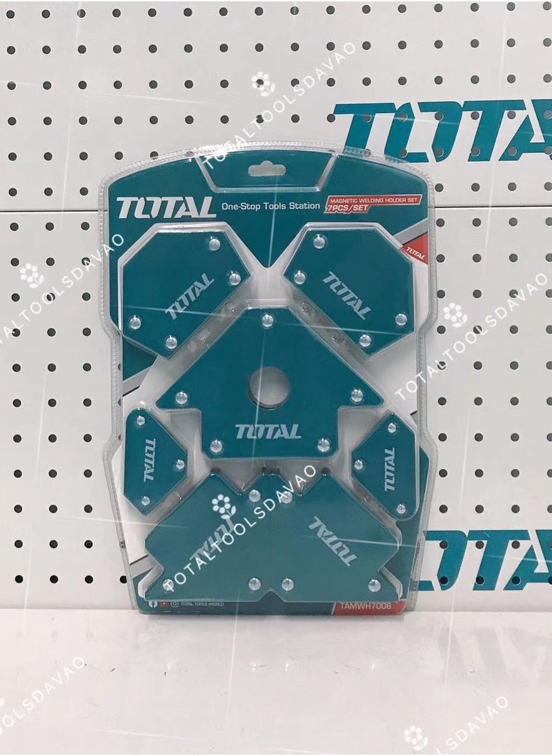 TOTAL TOTAL 7PCS Magnetic Welding Holder Set – Heavy Duty Magnets for Welding & Positioning, Includes Mini, 3" and 4" Multi-Angle Magnets, Pull Force Up to 50Lbs, Ideal for DIY and Professional Welding Projects – Double Blister Packaging  - Image 2