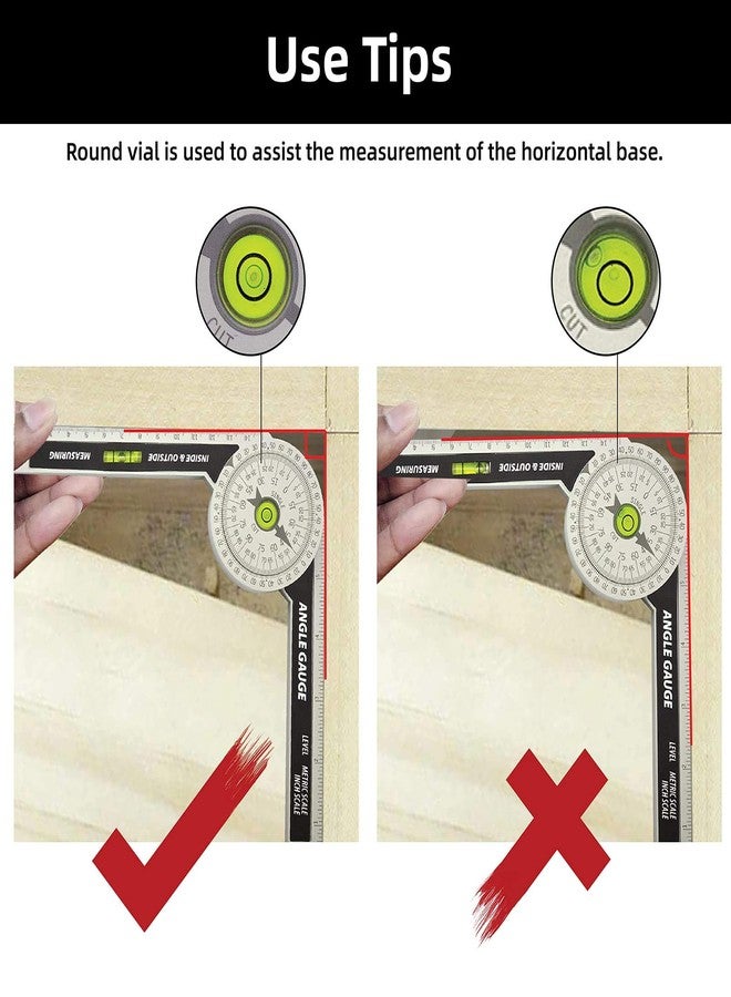 NORTOOLS Miter Saw Protractor, Measuring Tools Precision Laser Inside & Outside Miter Angle Finder with Laser Dial For Carpenters, Plumbers, Building Trades, DIY - Image 5