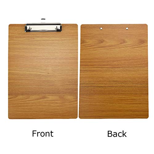Enyuwlcm Wooden Clipboard Durable MDF Clipboard A4 Letter Size for Office Low Profile Clip 2 Packs Brown - Image 3