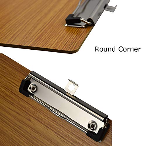 Enyuwlcm Wooden Clipboard Durable MDF Clipboard A4 Letter Size for Office Low Profile Clip 2 Packs Brown - Image 4