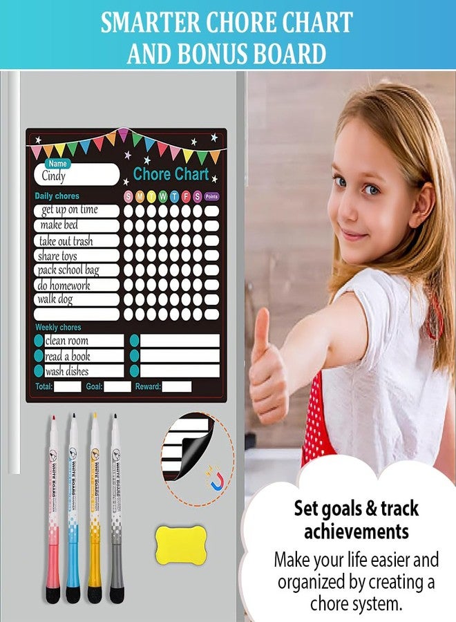 OFIFO® 3pcs Magnetic Chore Chart for Kids with Habit Tracker, Dry Erase Weekly & Daily Responsibility Board Set with 4 Markers & Eraser for Behavior & Routine Building - Image 3