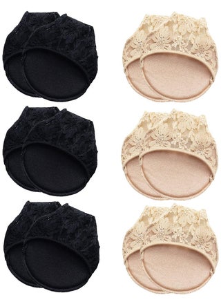 6 Pairs of Women's Half Toe Socks - Lace Toe Topper No Show Liner Seamless Design with Padded Forefoot and Non-Slip Grip, Available in Black and Nude, One Size Fits All. - pzsku/Z721976E2A4C3956B1350Z/45/_/1723085902/90cbefe2-8a25-41d6-b943-35f38d6cd423
