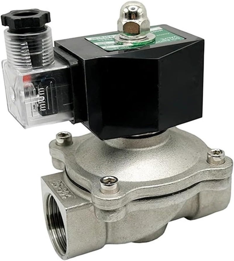 صمام كهرومغناطيسي مغلق عادةً بقياس 1/2" 3/4" 1" 2" للمياه، جهد 24v أو 230v أو 12v، من الفولاذ المقاوم للصدأ، معتمد IP65، مع ختم NBR_240VAC - Image 1