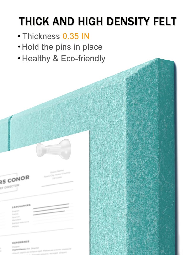 Hsurbtra Cork Board for Wall 24 x 18 Inch, 6 Pack Felt Bulletin Notice Board with Pushpins for Office Home School Farmhouse Wall Decor, Lake Blue - Image 3