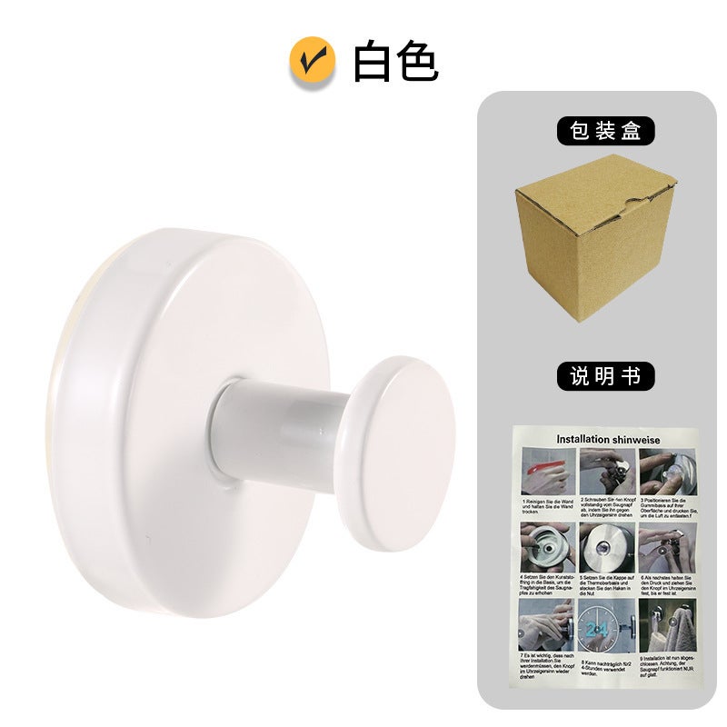 Stainless Steel Strong Suction Cup Hook Kitchen Bathroom Towel Hook Punch-Free Toilet Metal Coat Hook - Image 1