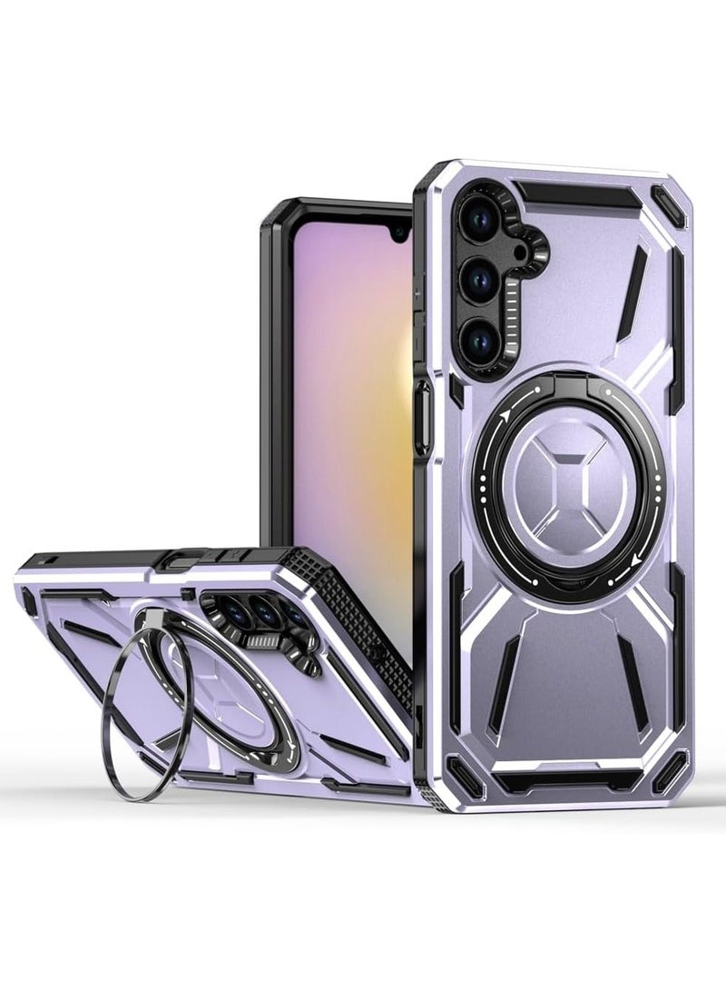 SHIELD EGYPT For Samsung Galaxy A25/A24 4G Armored II Series Mag-Safe Magnetic Holder Phone Case (Purple)
