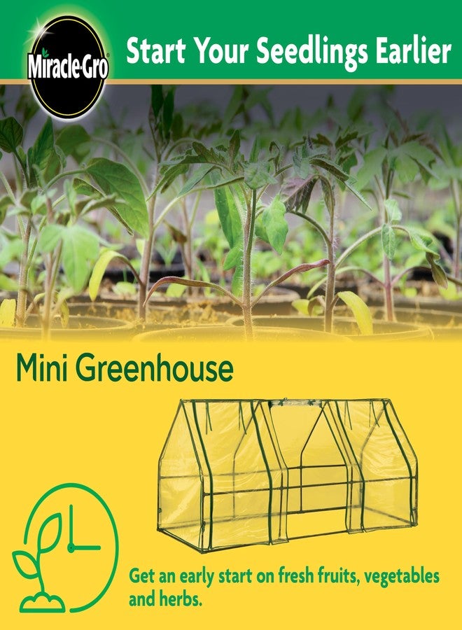 ميركل-جرو دفيئة صغيرة Miracle-GRO، أبعادها 3 × 8 × 3 أقدام، خيمة نباتات خارجية صغيرة، مُسرِّع نمو نباتات مدمج مناسب لجميع الفصول، مزود بغطاء PVC وألواح بسحاب، شفاف - Image 2