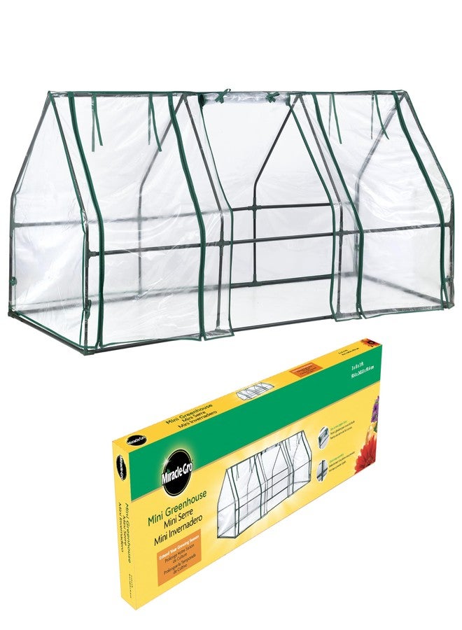 ميركل-جرو دفيئة صغيرة Miracle-GRO، أبعادها 3 × 8 × 3 أقدام، خيمة نباتات خارجية صغيرة، مُسرِّع نمو نباتات مدمج مناسب لجميع الفصول، مزود بغطاء PVC وألواح بسحاب، شفاف - Image 1