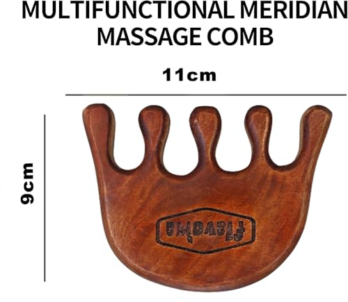 Flavoma Neem Wood Wide Tooth Hair and Scalp Massager Comb | Tooth Design Multi-Functional Tool Scraping | Multifunctional Meridian Massage Comb | Ideal for Head and Neck Massage | Scalp Massage No Static Head Massager Tool Physical Therapy - Image 4