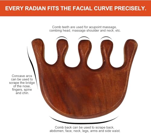 Flavoma Neem Wood Wide Tooth Hair and Scalp Massager Comb | Tooth Design Multi-Functional Tool Scraping | Multifunctional Meridian Massage Comb | Ideal for Head and Neck Massage | Scalp Massage No Static Head Massager Tool Physical Therapy - Image 5
