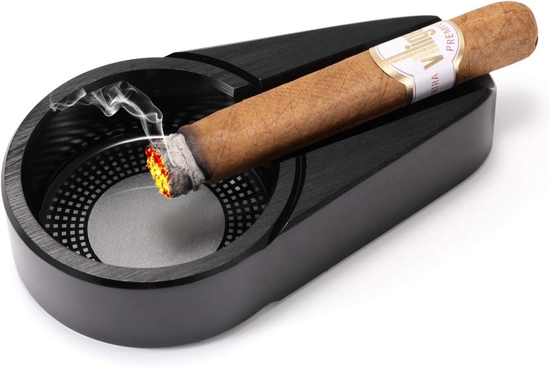 CiTree Cigar Travel Ashtray, Metal (Black) - Image 2