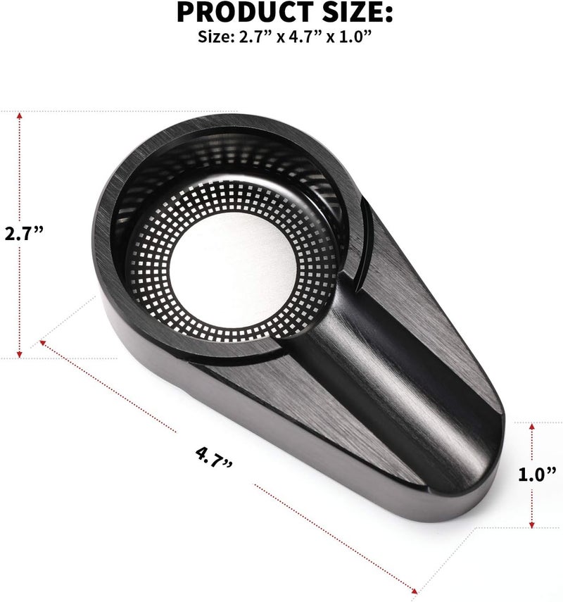CiTree Cigar Travel Ashtray, Metal (Black) - Image 5