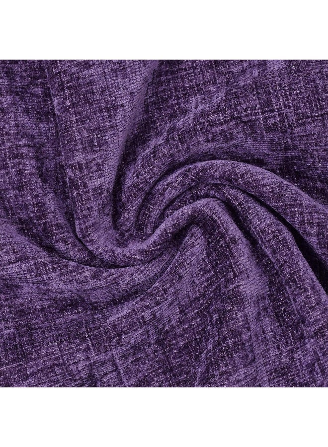 CaliTime Throw Pillow Covers Decorative 20 X 20 Inches Pack of 2 Cozy Chenille Cushion Cases for Couch Sofa Bed Living Room Home Plum Purple - Image 2
