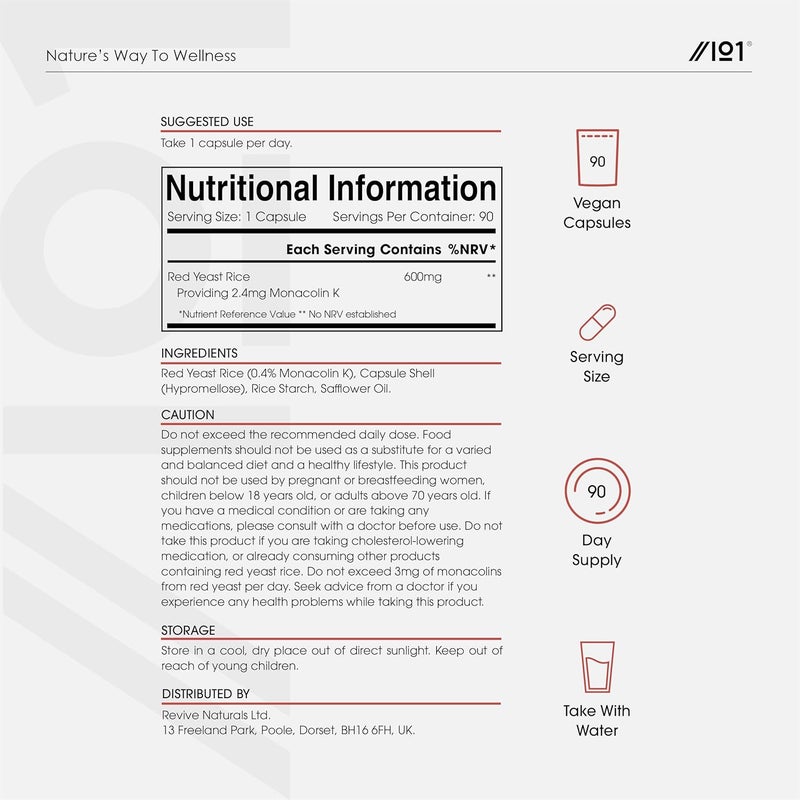 ALPHA01 أرز الخميرة الحمراء 600 ملغ - 2.4 ملغ من موناكولين ك - 90 كبسولة نباتية - مكمل موناسكوس بوربريوس عالي القوة - إمداد لمدة 3 أشهر - كيس قابل لإعادة الإغلاق وإعادة التدوير من ألفا01 - Image 3