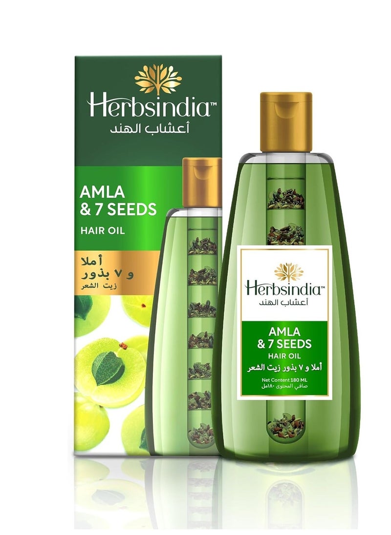 Herbsindia - Amla and 7 Seeds Hair Oil 180 ml - Image 1