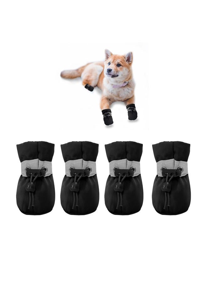 YAODHAOD Dog Shoes for Small Dogs, Anti-Slip Dogs Boots & Paw Protector for Winter Snowy Day, Summer Hot Pavement Dog Booties with Reflective Straps, Cat Dog Shoe for Indoor Hardfloors (Black, 2) - Image 1