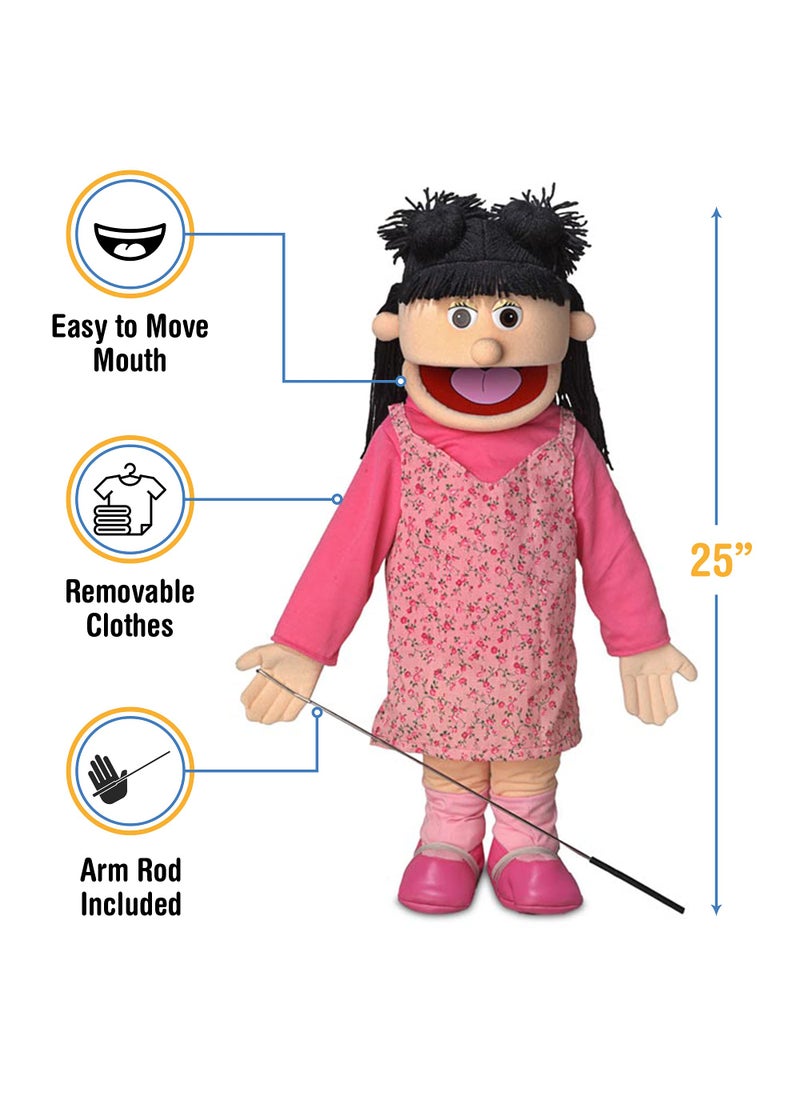 Silly Puppets 25" Susie, Peach Girl, Full Body, Ventriloquist Style Puppet  - Image 3