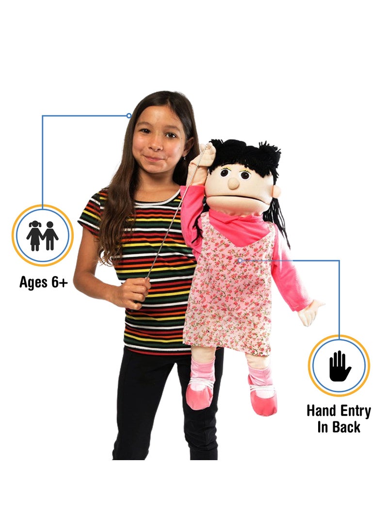 Silly Puppets 25" Susie, Peach Girl, Full Body, Ventriloquist Style Puppet  - Image 2