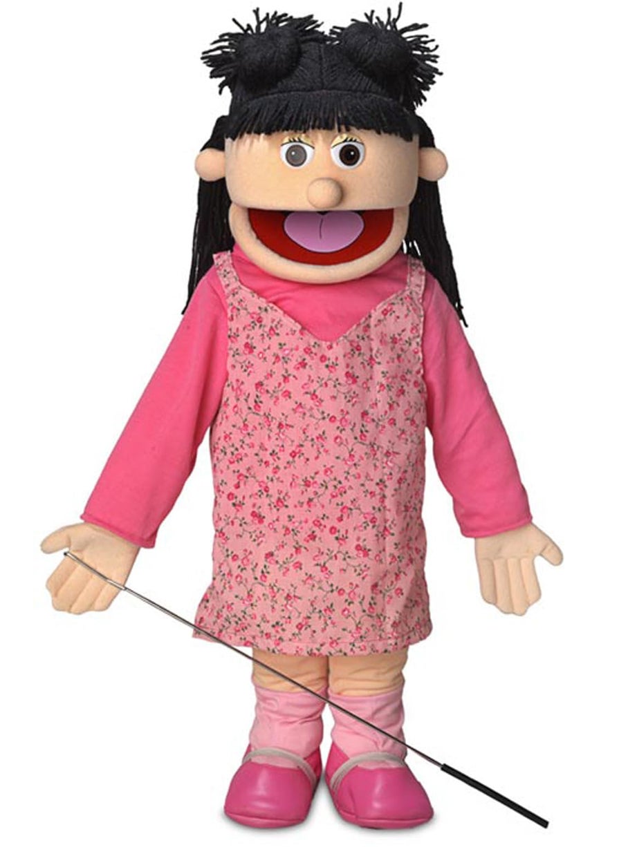 Silly Puppets 25" Susie, Peach Girl, Full Body, Ventriloquist Style Puppet  - Image 1