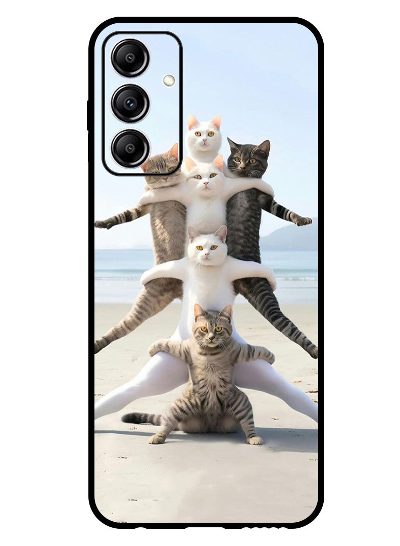 Theodor Protective Case Anti Scratch Shock Proof Bumper Cover For Samsung Galaxy A35 Cats in Beach - Image 1