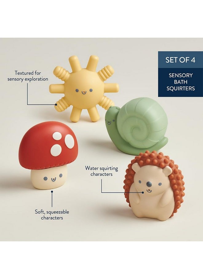 Itzy Ritzy Itzy Ritzy Water-Squirting Sensory Bath Toys - Soft, Textured & Easy to Squeeze for Babies & Toddlers - Characters for Fun & Motor Skill Development - Set of 4 Includes Sun, Snail, Mushroom & Hedgehog  - Image 4