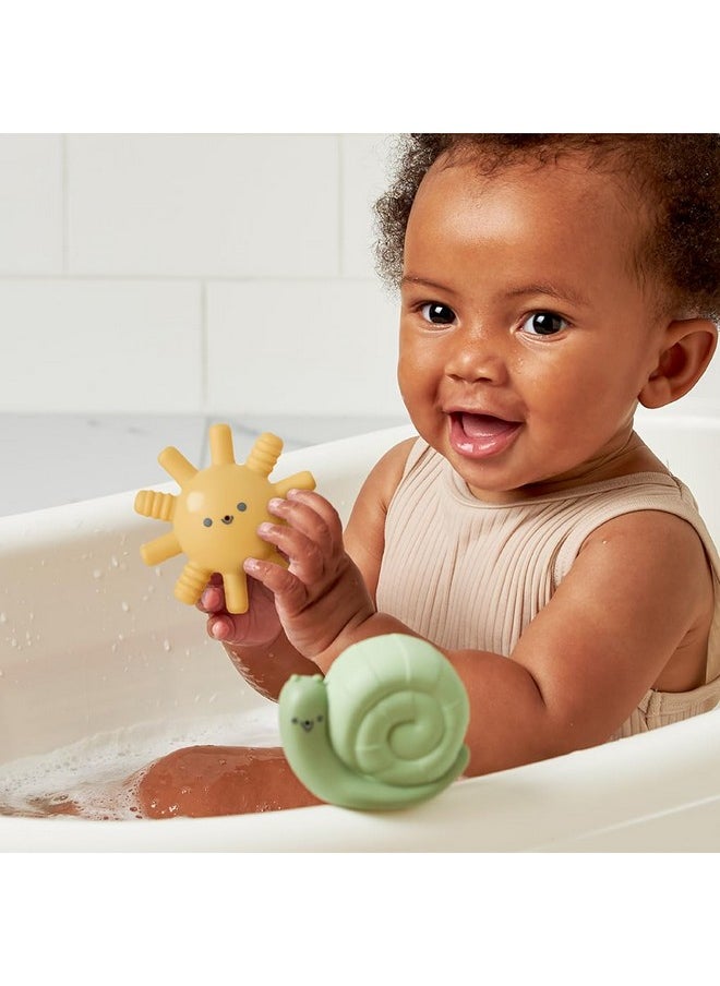 Itzy Ritzy Itzy Ritzy Water-Squirting Sensory Bath Toys - Soft, Textured & Easy to Squeeze for Babies & Toddlers - Characters for Fun & Motor Skill Development - Set of 4 Includes Sun, Snail, Mushroom & Hedgehog  - Image 2