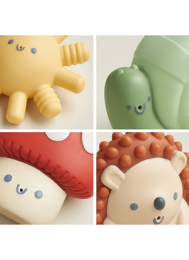 Itzy Ritzy Itzy Ritzy Water-Squirting Sensory Bath Toys - Soft, Textured & Easy to Squeeze for Babies & Toddlers - Characters for Fun & Motor Skill Development - Set of 4 Includes Sun, Snail, Mushroom & Hedgehog  - Image 5
