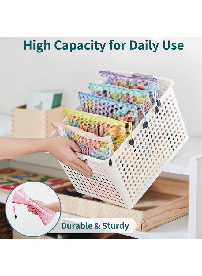 JARLINK 16Pcs Mesh Zipper Pouch For Organizing, A5 Size Waterproof Zipper Storage Bags, 8 Colors Plastic File Pouch, Multipurpose For Travel, School, Board Game, Puzzles, Office, And Home Organize  - Image 3