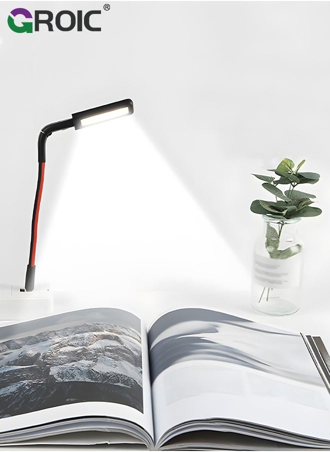 USB LED Light for Laptop Lamp, Brighter Gesture Sensing USB Lights 3 Color Temp Stepless Dimming Brightness USB Reading Lamp Eye-Care Flexible Portable Lights for laptop Keyboard Reading Camping
