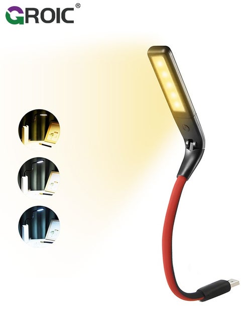 USB LED Light for Laptop Lamp, Brighter Gesture Sensing USB Lights 3 Color Temp Stepless Dimming Brightness USB Reading Lamp Eye-Care Flexible Portable Lights for laptop Keyboard Reading Camping