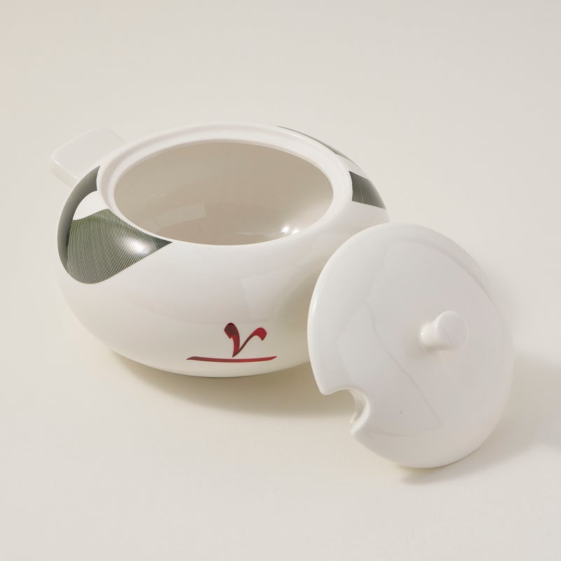 لا ميسا طبق تقديم شوربة بورسلان أبيض - Image 3